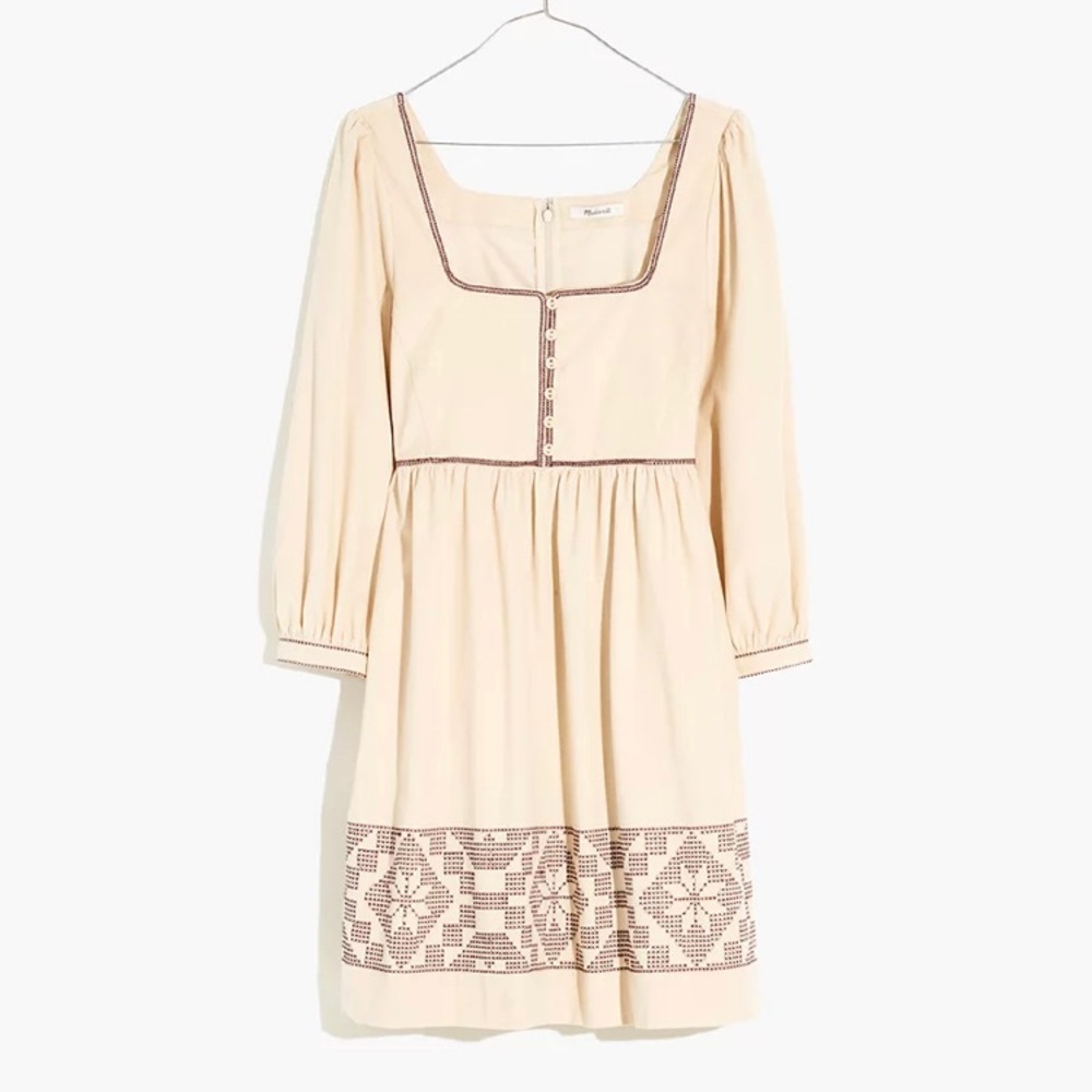 Embroidered Snowflake Quilt Mini Dress